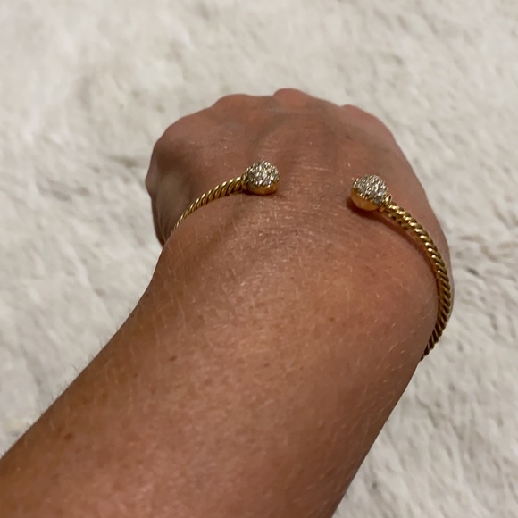 18k gold w/ diamonds David Yurman Solari Bracelet - Picture 7 of 13